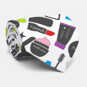 Funky Makeup Cosmetics Collage Pattern Stropdas (Opgerold)