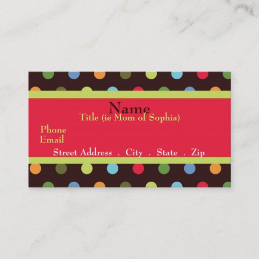 Funky mama card contactkaartje (Voorkant)