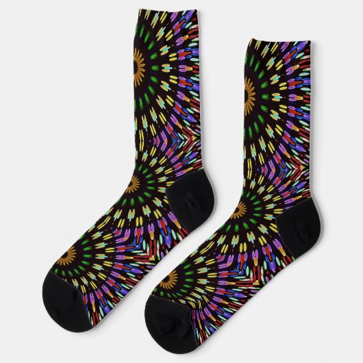 Funky Mandala Art Colorful Socks Sokken (Links)