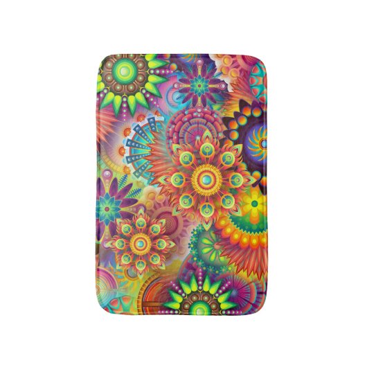 Funky Mandalas Bath Mat (Voorkant Verticaal)