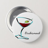 funky martini aqua ronde button 7,6 cm (Voorkant /achterkant)