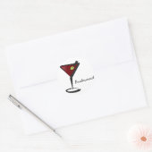 Funky martini Fun Bridesmaid Favors Ronde Sticker (Envelop)