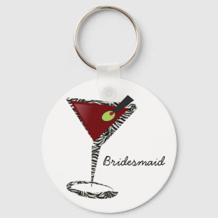 Funky martini Fun Bridesmaid Favors Sleutelhanger
