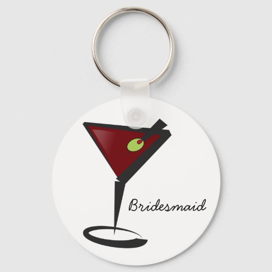 Funky martini Fun Bridesmaid Favors Sleutelhanger (Voorkant)