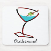 Funky martini red Bridesmaid Favors Muismat (Voorkant)