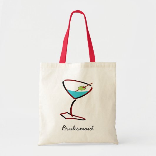 Funky martini red Bridesmaid Favors Tote Bag (Voorkant)