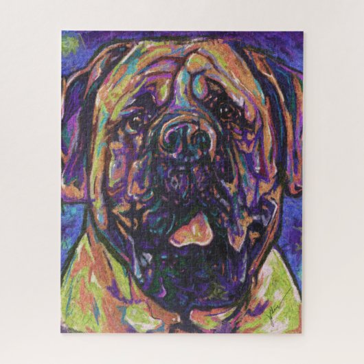 Funky Mastiff Dog Puzzle Legpuzzel (Verticaal)