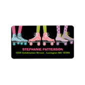 Funky Meisjes Rolschaatsen Adresetiketten Etiket (Voorkant)