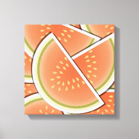 Funky melonwiggen canvas afdruk (Voorkant)