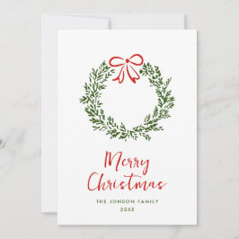 Funky met de hand getekende krabbel retro kerst feestdagenkaart