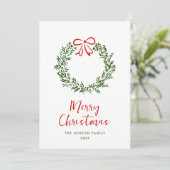 Funky met de hand getekende krabbel retro kerst feestdagenkaart (Staand voorkant)