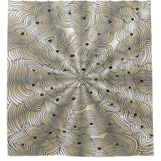 Funky Metallic Abstracte Ant Boerderij Doodle Douchegordijn (Voorkant)