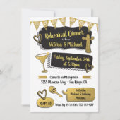 Funky Mexicaanse Fiesta Gold Foil repetitie diner Kaart (Voorkant)