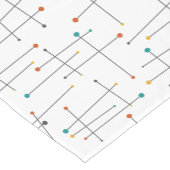 Funky Mid Century lijnen en Stippen atoompatroon Korte Tafelloper (Hoek)