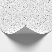Funky Mid Century Lines en Stippen Retro Pattern Cadeaupapier (Hoek)