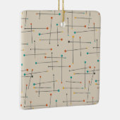 Funky Mid Century Lines Pattern Retro Kerstmis Keramisch Ornament (Rechts)