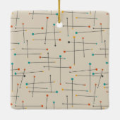 Funky Mid Century Lines Pattern Retro Kerstmis Keramisch Ornament (Achterkant)