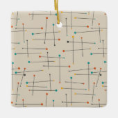 Funky Mid Century Lines Pattern Retro Kerstmis Keramisch Ornament (Voorkant)