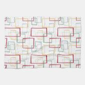 Funky Mid Century Red Blue Green Yellow Squares Theedoek (Horizontaal)