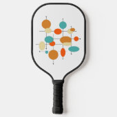 Funky Mid Century Retro Oranje Turquoise Circles Pickleball Paddle (Achterkant)