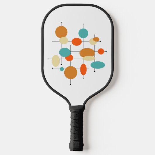 Funky Mid Century Retro Oranje Turquoise Circles Pickleball Paddle (Achterkant)