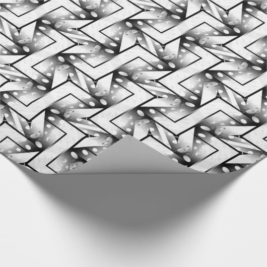 Funky Minimal Black White Pattern Giftwrap Paper Cadeaupapier (Hoek)