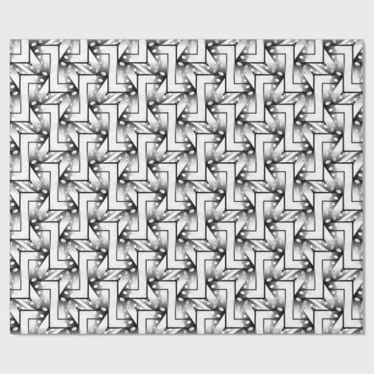 Funky Minimal Black White Pattern Giftwrap Paper Cadeaupapier (Vlak)