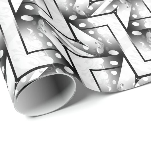 Funky Minimal Black White Pattern Giftwrap Paper Cadeaupapier (Rol Hoek)