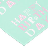 Funky Mint Green Happy Birthday-tafelleider Korte Tafelloper (Hoek)