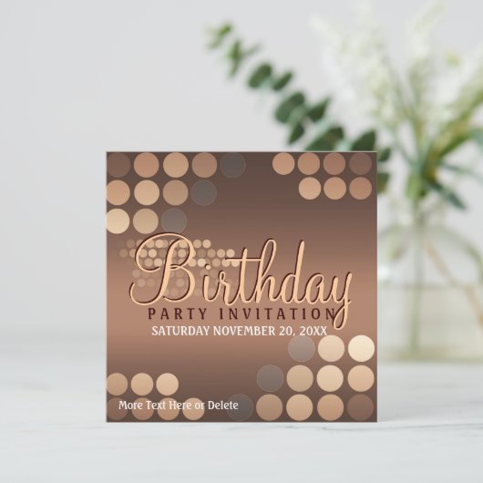 Funky Mocha Latte Party Verjaardag Uitnodiging (Staand voorkant)