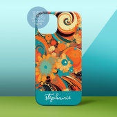 Funky mod bloemontwerp met wervelingen - scriptnaa Case-Mate iPhone case