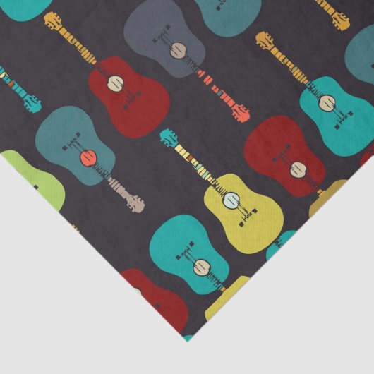 Funky Mod Music Aoustic Guiters Tissuepapier (Detail)