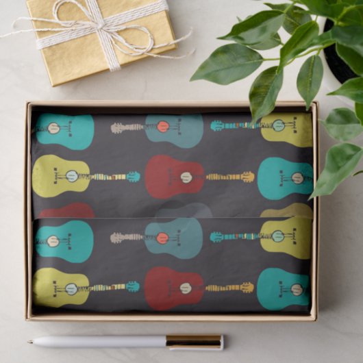 Funky Mod Music Aoustic Guiters Tissuepapier (Geschenk)