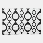 Funky MOD Retro Black & White Patroon Theedoek (Horizontaal)