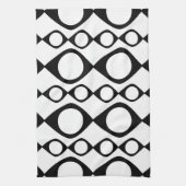 Funky MOD Retro Black & White Patroon Theedoek (Verticaal)