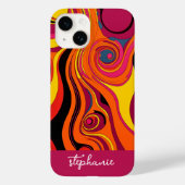 Funky Mod Swirl Design met Curves - Script naam Case-Mate iPhone Case (Achterkant)