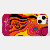 Funky Mod Swirl Design met Curves - Script naam Case-Mate iPhone Case (Achterkant (horizontaal))