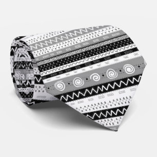 Funky Modern Black & White Stropdas