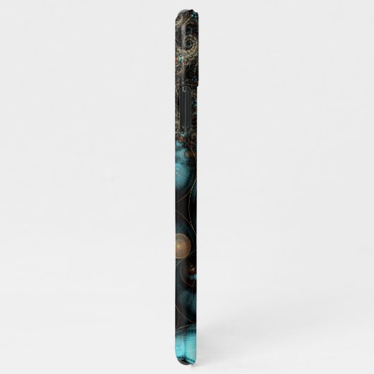 Funky Modern Eclectic Fractals Art Patroon iPhone Hoesje (Rechterkant)