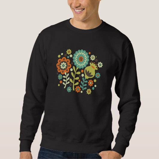 Funky Modern Graphic Floral Trui (Voorkant)