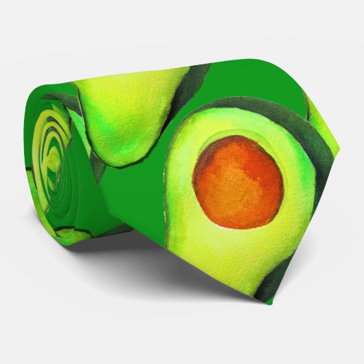 Funky modern green avocado foom stropdas (Opgerold)