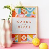 Funky Modern Oranje Baby shower Kaarten & Cadeaubo Foto Afdruk