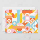 Funky Modern Oranje Tiny Human Shindig Baby shower Kaart (Achterkant)