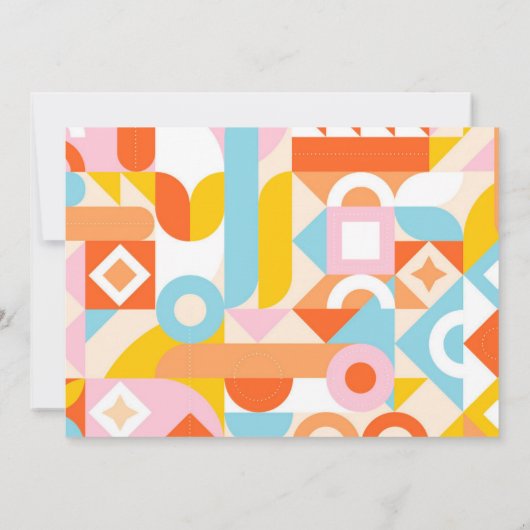 Funky Modern Oranje Tiny Human Shindig Baby shower Kaart (Achterkant)