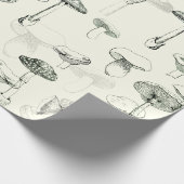 Funky Modern Retro Sage Groene Paddenstoelen Cadeaupapier (Hoek)