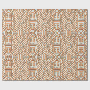 Funky Modern Sinaasappel geometrische futuresque p Cadeaupapier