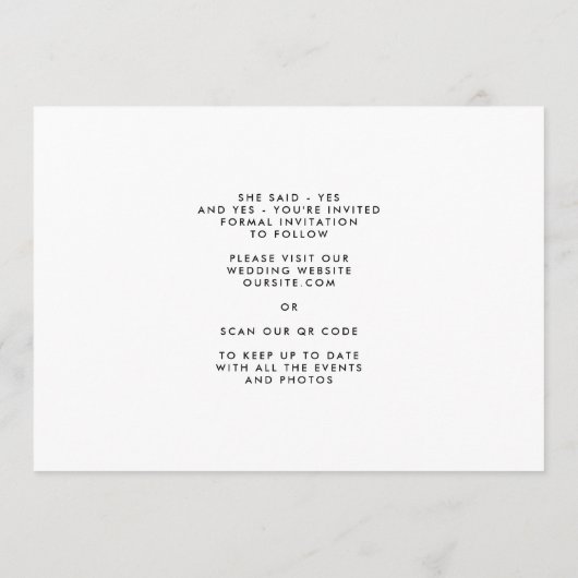 FUNKY MODERN TEKST | Drie multi-foto's Save The Date (Achterkant)