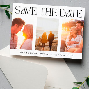 FUNKY MODERN TEKST   Drie multi-foto's Save The Date