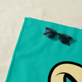 Funky Modern Topaas | Donker Turquoise Aloha Stran Strandlaken (In situ)