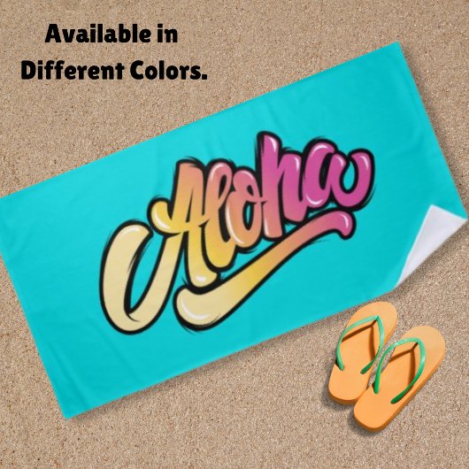 Funky moderne aquablauwe Hawaiaanse Aloha Strandlaken